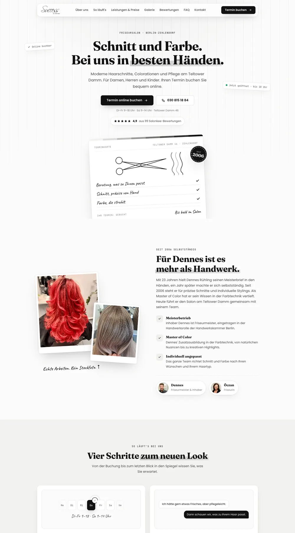 Webdesign für Friseursalon: Success by Dennes in Berlin-Zehlendorf
